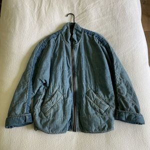 FREE PEOPLE DENIM QUILTED JACKET